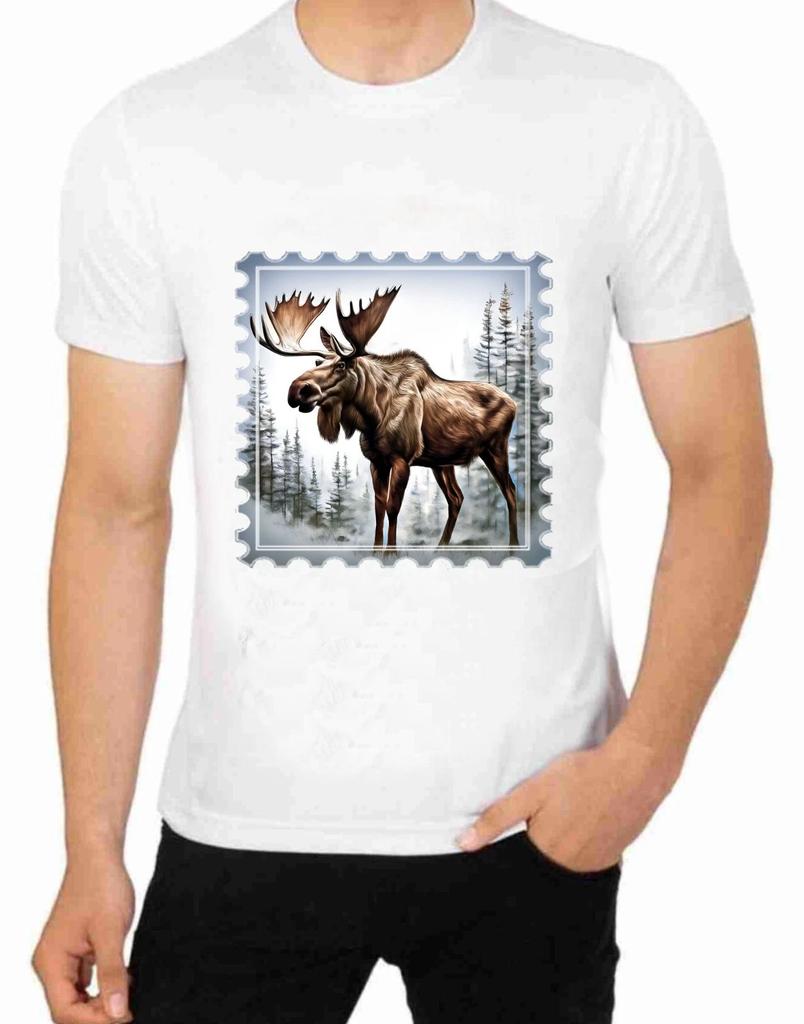 Montana Wilderness Moose Art T-Shirt for Mens Apparel