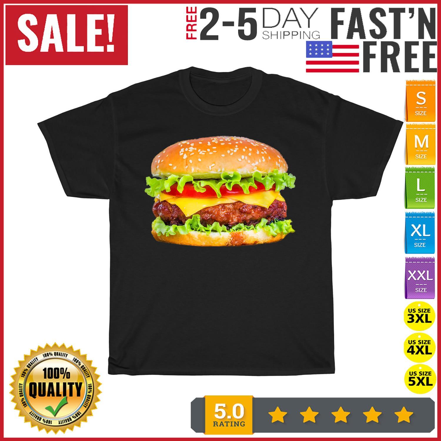 Hamburger Burger Food Day Gift Buns Cheeseburger Grilling T Shirt Mens Womens Tees Top Men Women NEW XL