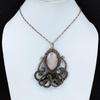 Rose Quartz Pendant Copper Wire Wrapped Pendant Octopus Pendant Real Gemstone Pendant Handmade Copper Jewelry Gift For Him Wire Wrap Jewelry