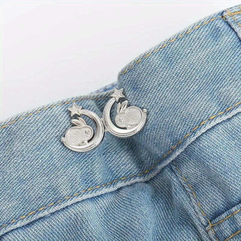 Adjustable Tightener Waist Buckle for Jeans, No Sewing Required Butterfly Button Adjuster for Pants and Skirts Waist
