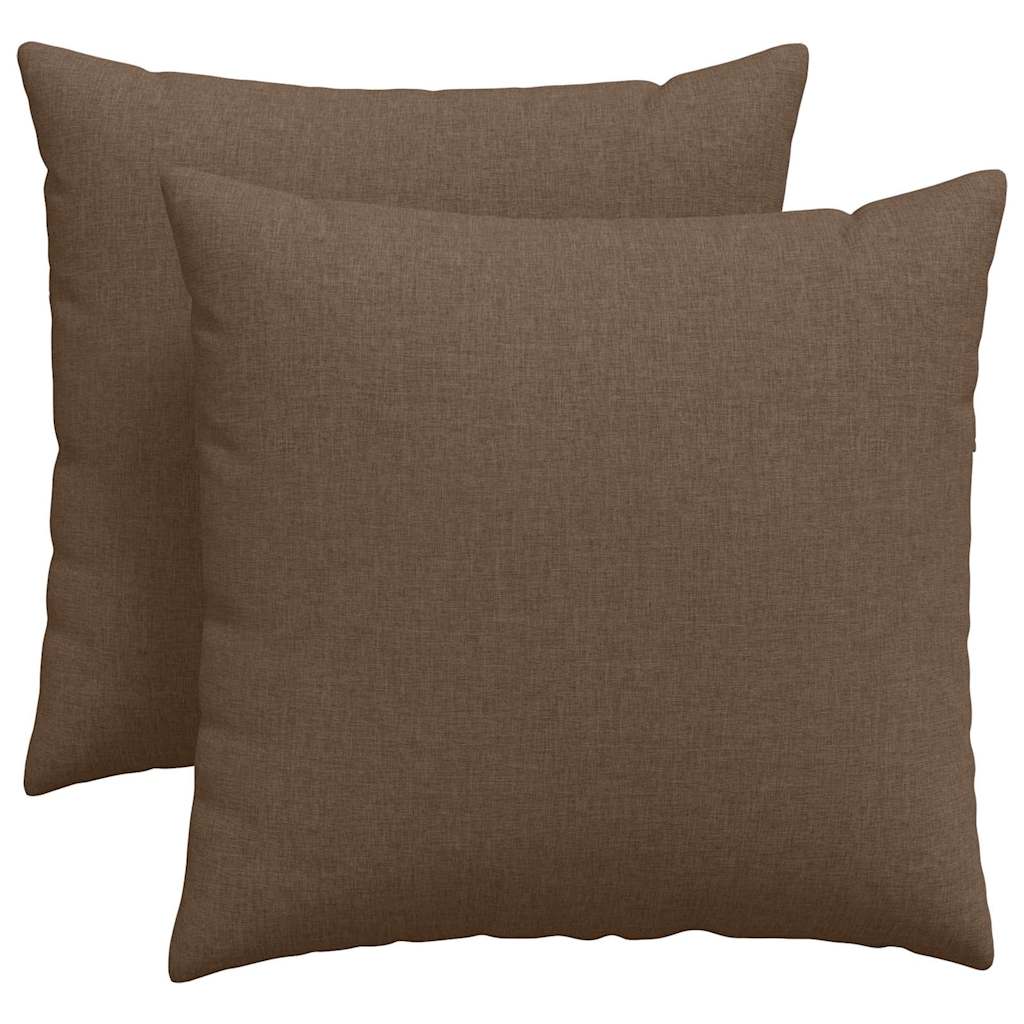 Sofa Cushions 2 Pcs Brown 45 X 45 Cm Fabric