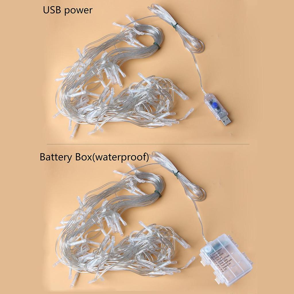 3.5M 105LED IJspegel String Feestverlichting Buiten Oranje+Paars Guirlande Voor Halloween Nieuwjaarsfeest Bruiloft Tuin Terras Decoratie