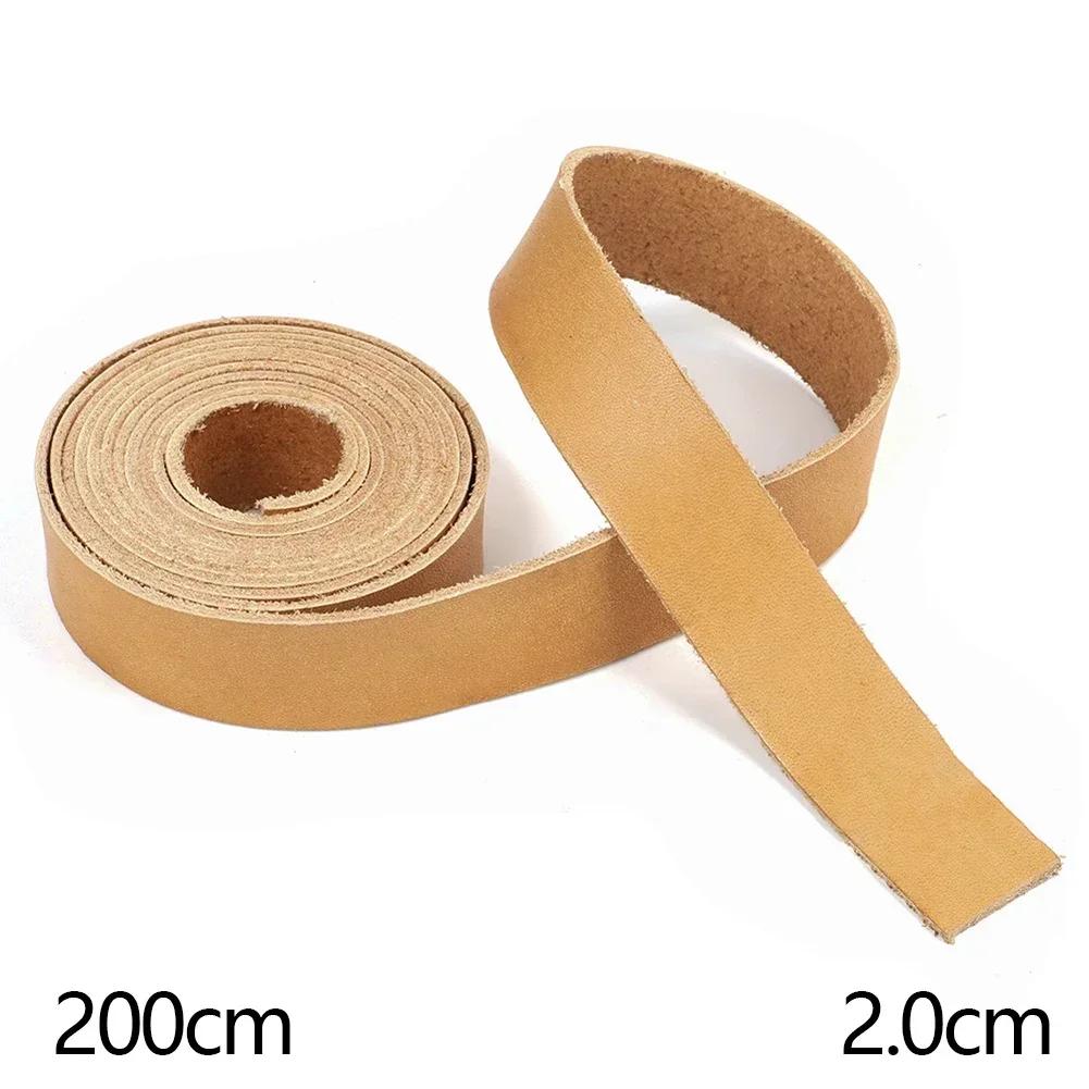 Universal 2Meters Single Sided Flat Cord Genuine Cow Leather Straps Strips DIY Clothing Making Bag Handles Belt Crafts Accessory