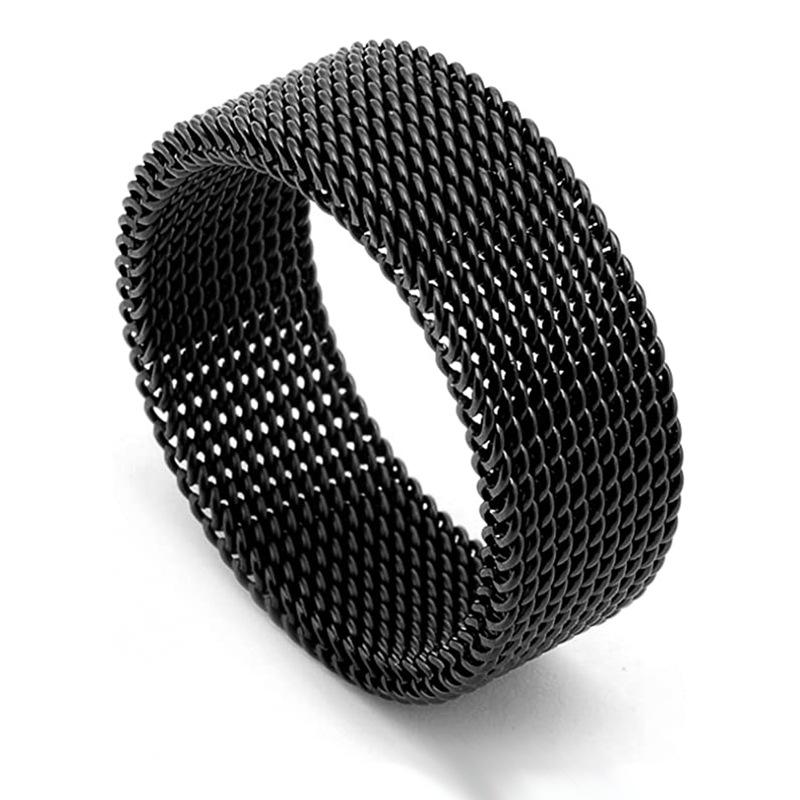 Модное Новое Мужское Современное Кольцо с Сетчатым Браслетом из Нержавеющей Стали 4мм 8мм Ширины Для Мужчин Женщин Ретро Ювелирный Подарок 6