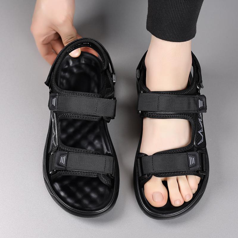 Fashion Classic Quality Men Leather Sandalias Outdoor Thick Soled Antiskid Comfory Handmade Sandals Summer Men Flats Beach Sandals Shoes