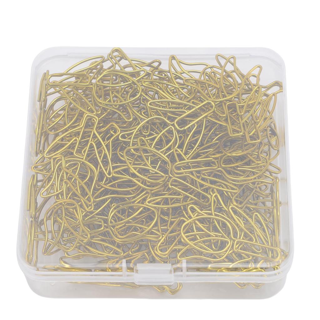 80Pcs Flower Shaped Paper Clips Bulk Mini Colored Bookmarks Clamp with Transparent Box School Supplies Gold