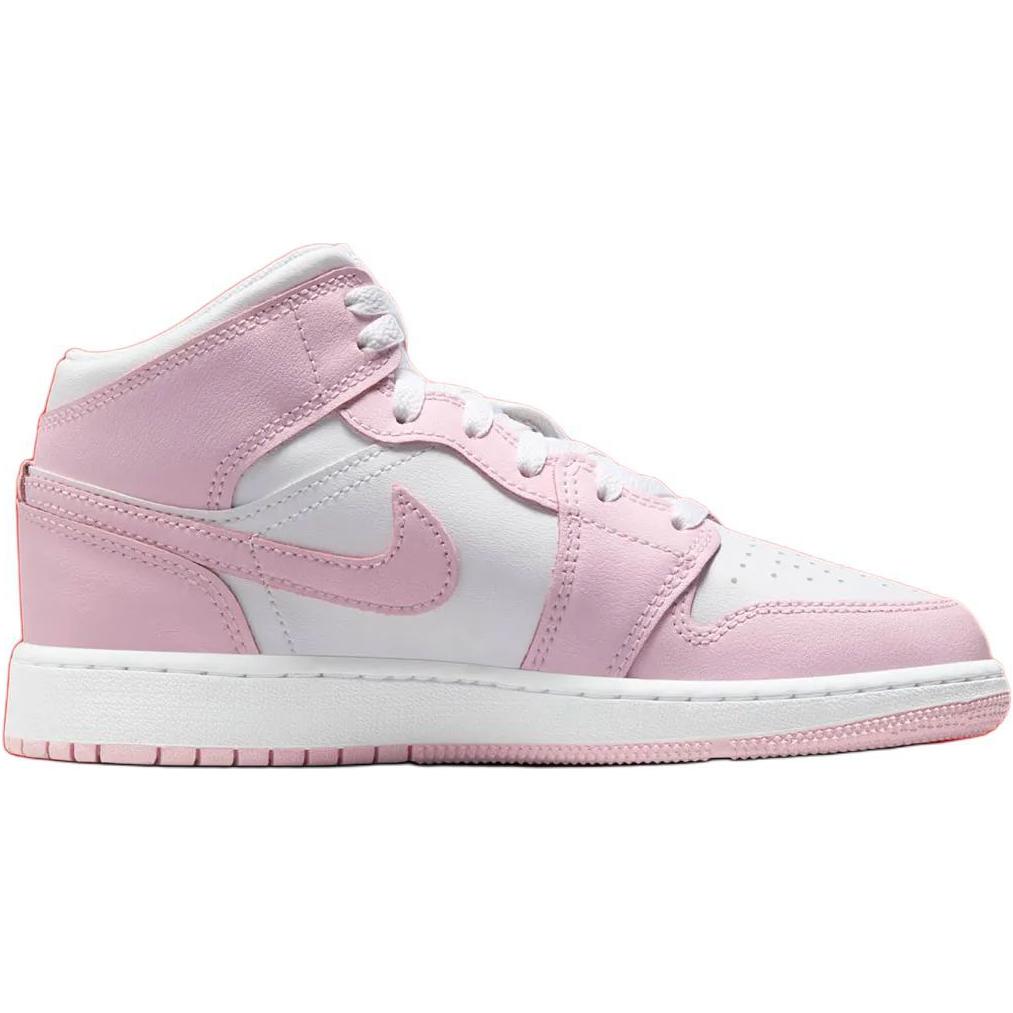 Air Jordan 1 Mid GS Valentine's Day Pink Foam Fire Red White Kids' Shoes DQ8423-608