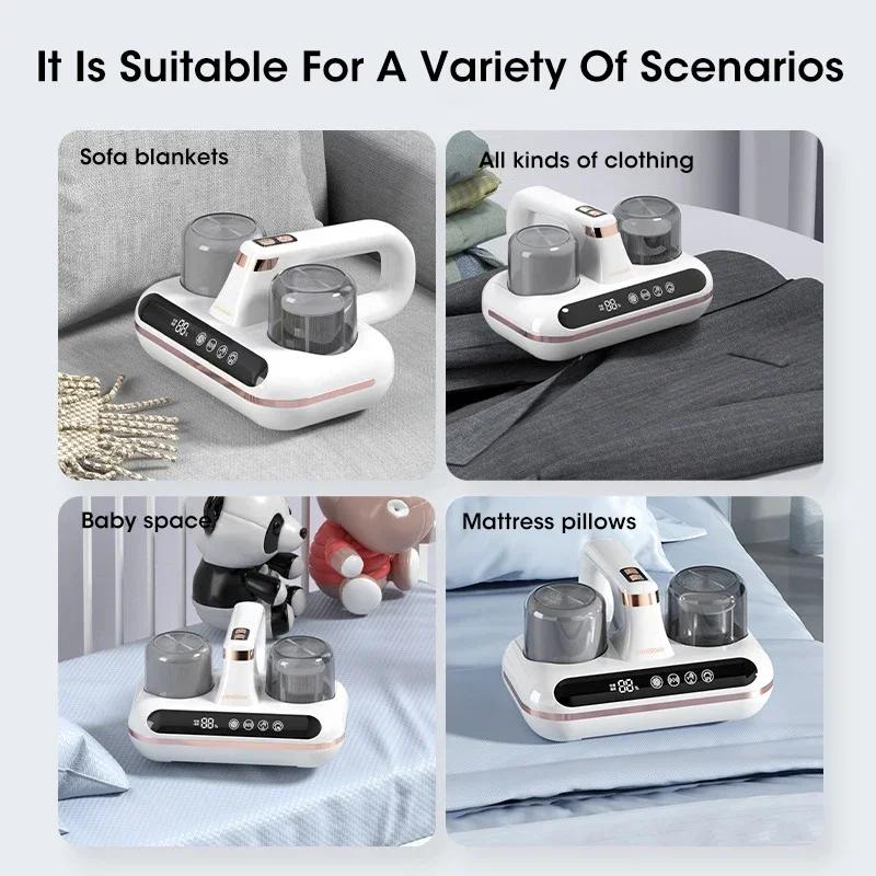Mite Killer Handheld UV Vacuum Cleaner, Wireless Sterilization with Powerful Beating for Bed Mattress Household
