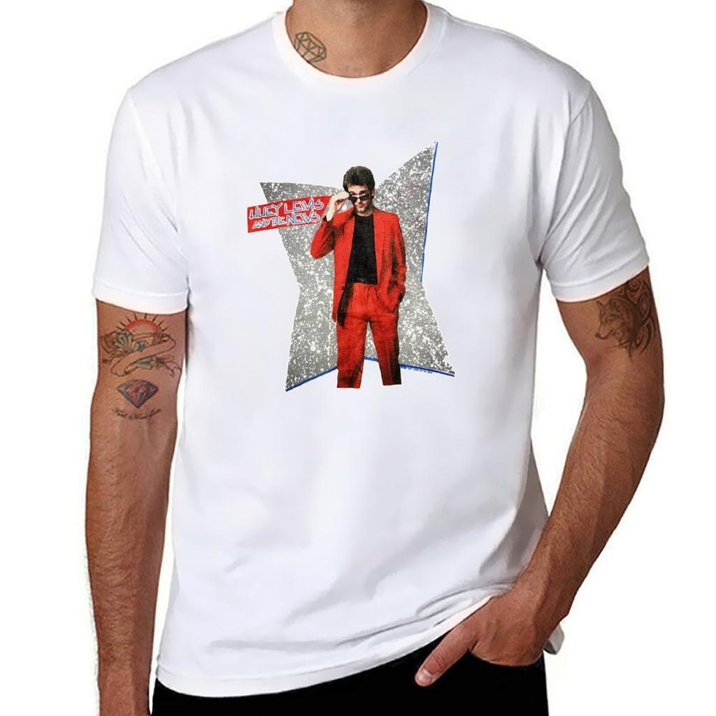 T-shirt Huey Lewis T-shirt Divertenti T-shirt Umorismo Nero Per Unisex T-shirt 100 Percento Cotone