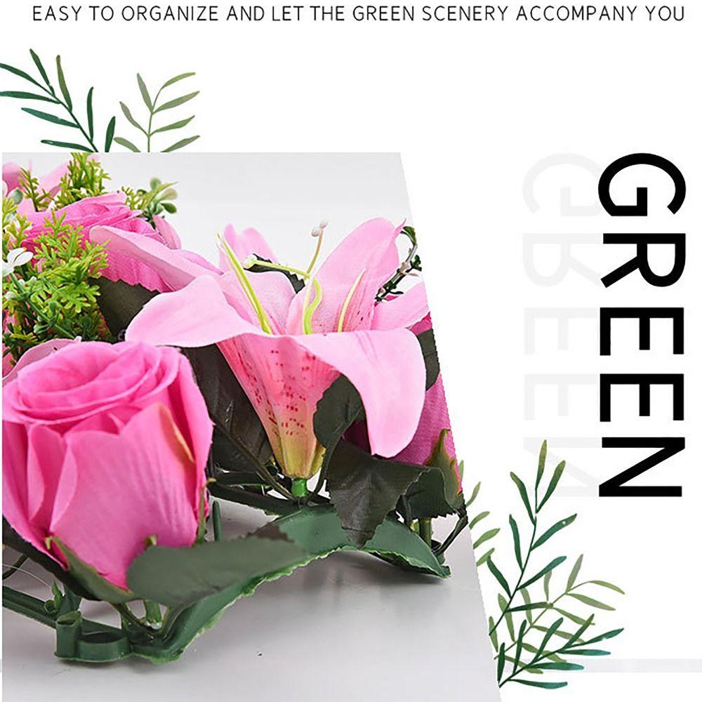 18Pcs/bundle 43cm Artificial Flowers Shooting Prop Rose&lily Artificial Rose Lily Flowers Wall Arches Decor Party Stage Supplies
