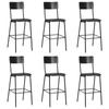 Day and Night - Day and Night Kitchen Stools 6 Pcs Plywood and Black Steel