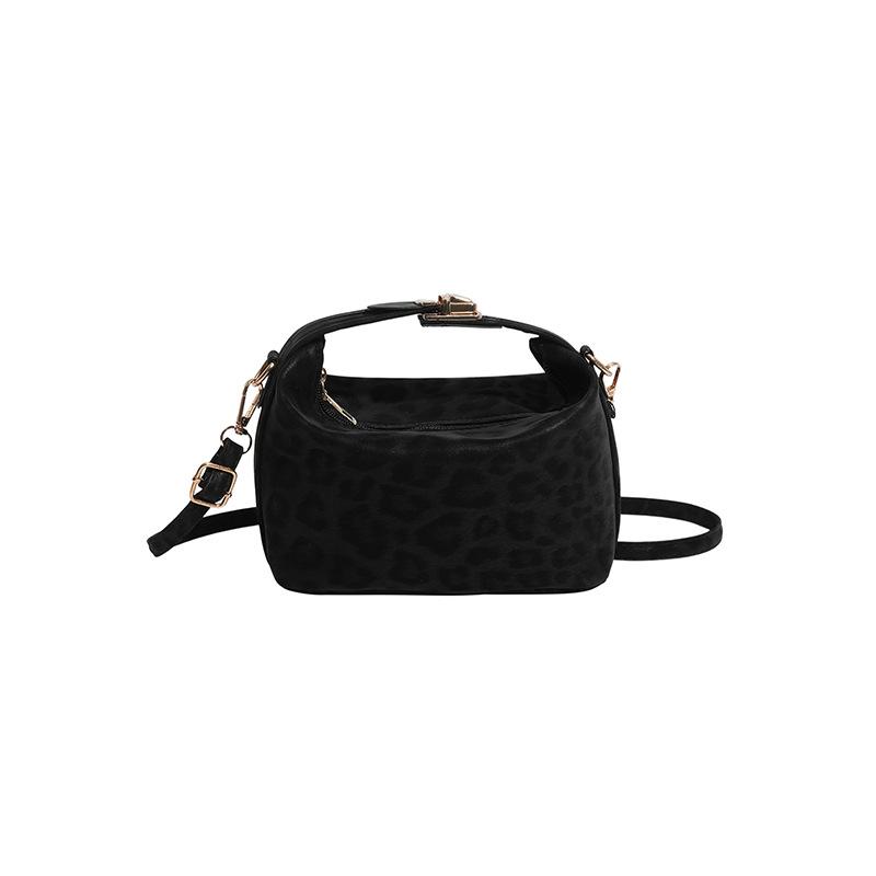 

Retro leopard print small square bag, new large-capacity fashionable simple and versatile single shoulder diagonal span handbag чёрный