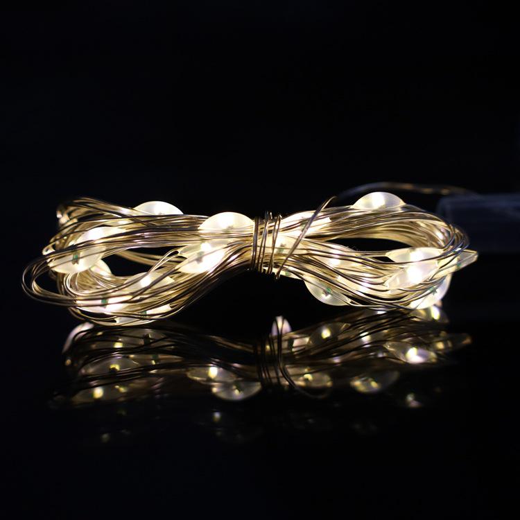 3m Warm White LED Copper Wire Fairy Lights - Battery-Powered Colorful String for Christmas Decoration