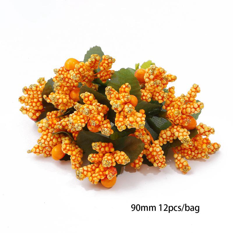 Orange Flower Double-Headed Stamen Foam Hairpin DIY Accessories