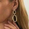 Salircon Simple Geometric Metal Hollow Oval Drop Earrings Women Fashion Gold Color Piercing Ear Wear Jewelry Accessories Gifts