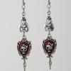Retro Gothic Vampire Bat Bowknot Skeleton Red Drip Glaze Heart Pendant Dangle Earrings for Women Hallowmas Scary Jewelry Gifts