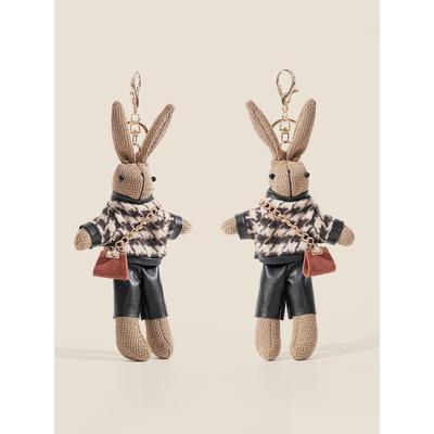 Niedlicher Hase Plüschtier Anhänger, kreativer Schlüsselanhänger Taschenanhänger, Plüschtier