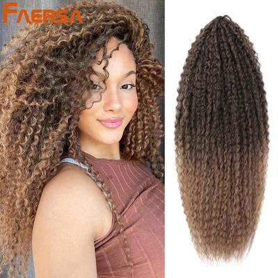 Capelli all'uncinetto Trecce brasiliane Capelli ricci sintetici Estensioni intrecciate morbide 20 28 pollici Capelli all'uncinetto afro Onda lunga Acqua Colore Ombre Capelli