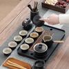 Household Kung Fu tea set, simple whole set of tea set, teapot, tea tray, office guest tea set, tea table