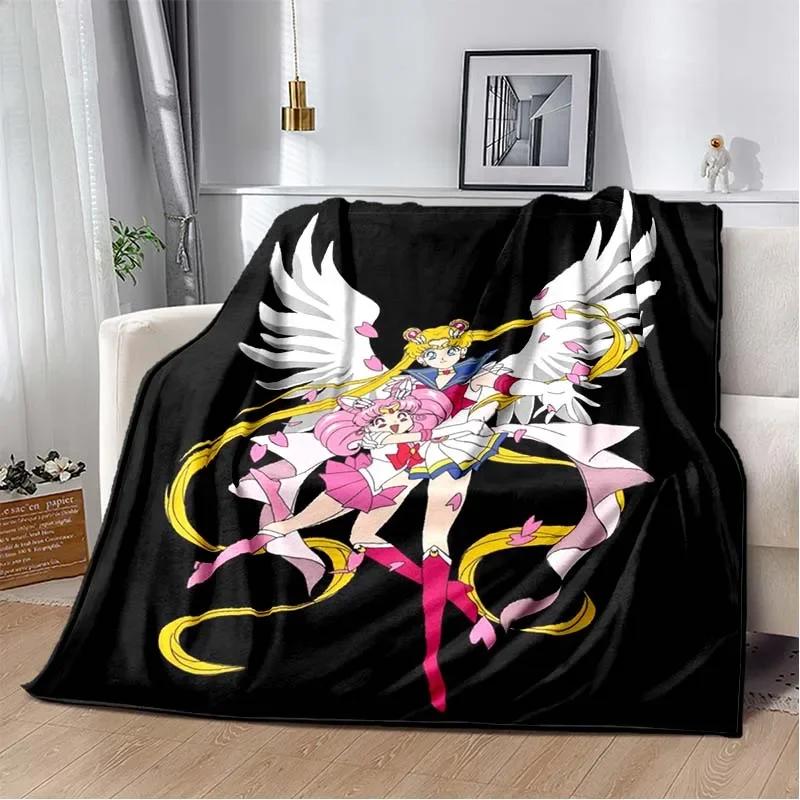 Pătură drăguță S-Sailor-Moon cu desene animate 3D imprimate modă moale confortabilă sufragerie dormitor canapea pat pătură de călătorie cadou de aniversare pentru copii