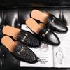 2023 Men's British Style Slip-On Sandals, Half-Open Toe, Closed-Toe, No-Back, Small Leather Shoes