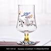 Cute Hand Drawn Glass Goblet, Cartoon Dog Juice Red Wine Glasses, Japanese Retro Painted Household Water Cup, Bar Accessories