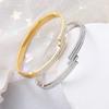 No Fade Stainless Steel Gold Plated Fashion Jewelry Bracelet Women Diamond Zircon Buckle Bracelet Bangle