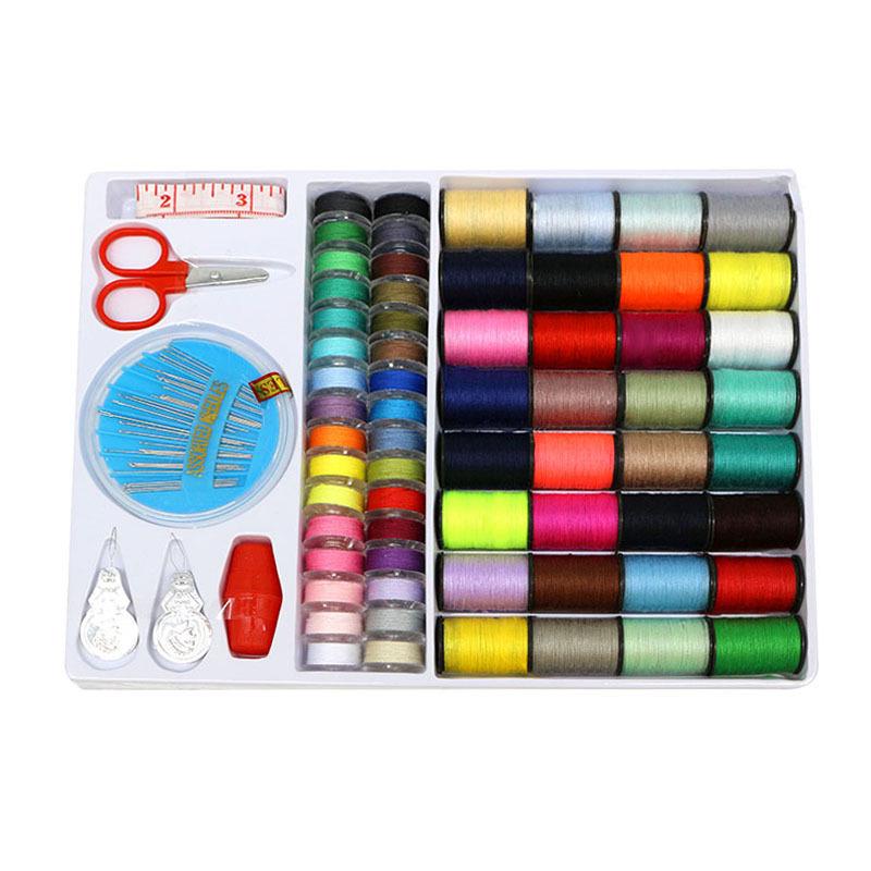 Sewing Kit: 64 Spools, 32 Colors, Bobbin Thread, Scissors, Needle Threader, Sewing Needles & Thread Set