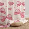 1 Stück Rosa Schleife Herz Transparenter Vorhang - Valentinstag Süßes Mädchen Stil Lichtfilternder Vorhang für Schlafzimmer & Wohnzimmer