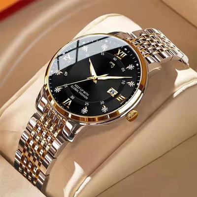 Damenuhren, Luxusmode, Quarzuhr für Damen, wasserdicht, leuchtendes Datum, Edelstahl, Fleck, Armbanduhr, Geschenk für Freundin