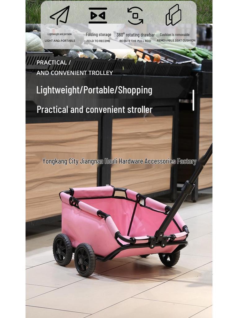 Pet Small Dog Lightweight Foldable Stroller and Pull Cart