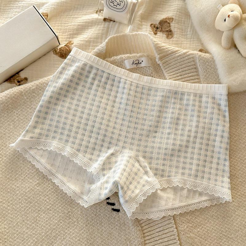 Women's Spring and Summer Pure Cotton 10A Antibacterial Extended Crotch Anti-glare Briefs