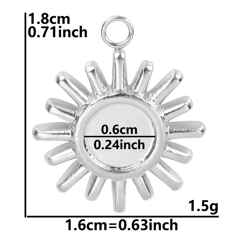 5pcs/Lot Silver Color Le Soleil Pendentif Stainless Steel Charm Pendants For Jewelry Making Supplies Metal Sun Charms Decoration