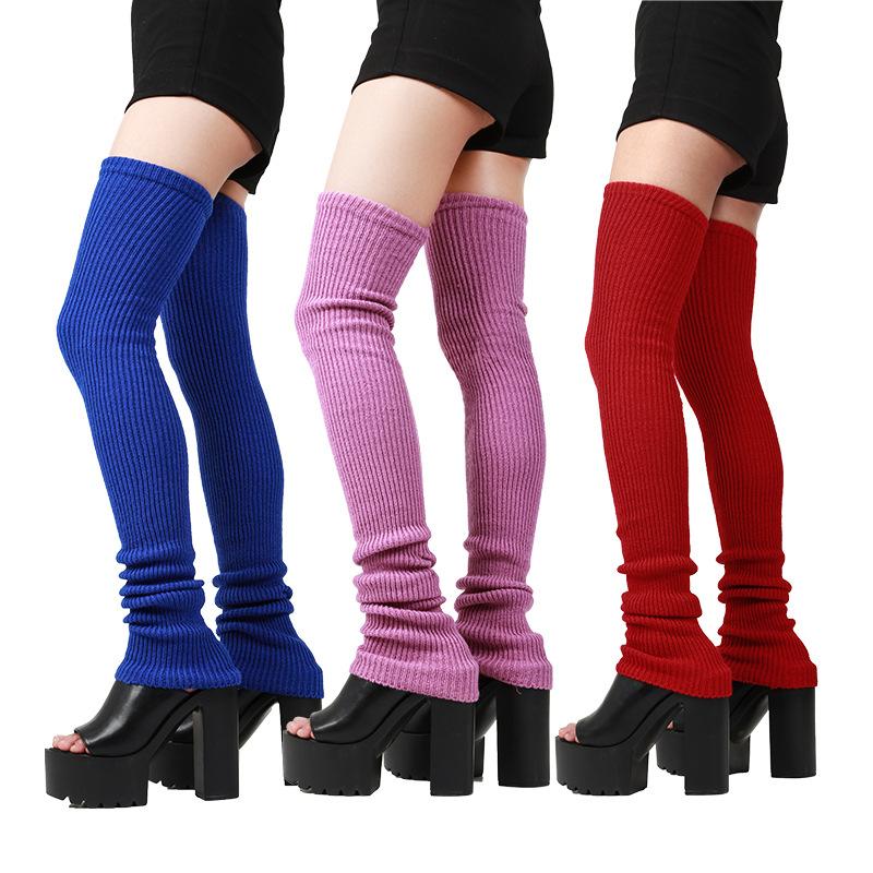 90cm Fashion Knitted Stacked Sock Sleeves Calf Sock Sleeves Slim Leg Stockings Women's Leg Sock Sleeves