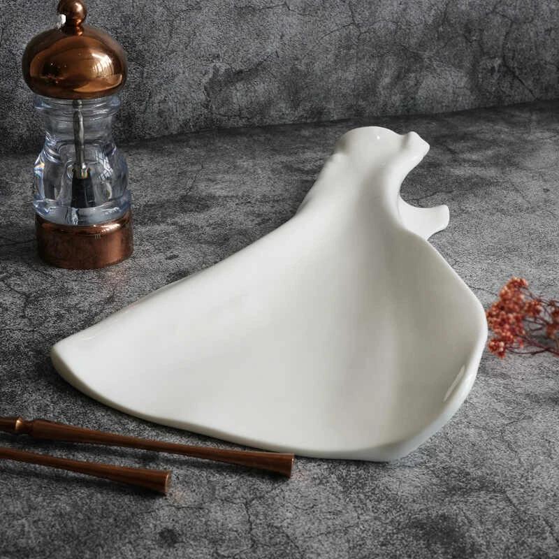 Irregular Ceramic Shaped Plate Restaurant Artistic Conception Dish Commercial Fruit Salad Bowl Cutlery Kitchen Steak Plate