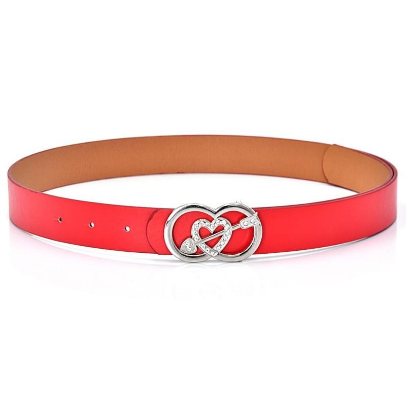 Unique Womens Casual Durable Heart Arrow Buckle Smooth Jeans Belt For Styles All