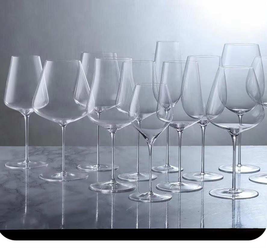 Ultra Thin Crystal Glass Goblet Sensory Oot-Bellied Red Wine Glass for Home Fine Stick Wine Burgundy Glass