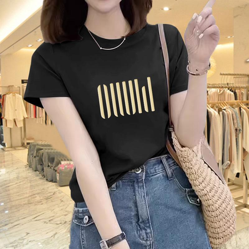 

Dark green T-shirt women s short-sleeved loose shoulder pure cotton 2025 new summer fashion versatile age-reducing and thin top 3XL