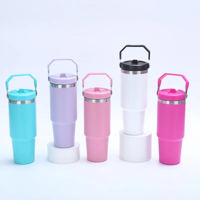 Pahar Sublimabil Gol 30OZ Oțel Inoxidabil Cupă Auto Cană de Cafea Capacitate Mare Sticlă de Apă Sublimabilă Sticlă Termos Vacuum