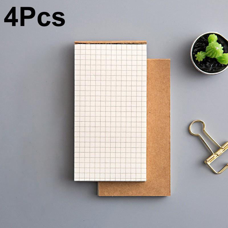 

4 шт. портативный план времени пустая страница список покупок сетка страница легко носить с собой блокнот блокнот из коровьей кожи ручной счет 4pcs
