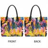  Colorful Floral Print Tote Bag Stylish Large Capacity Casual Daily Shoulder Handbag for Women