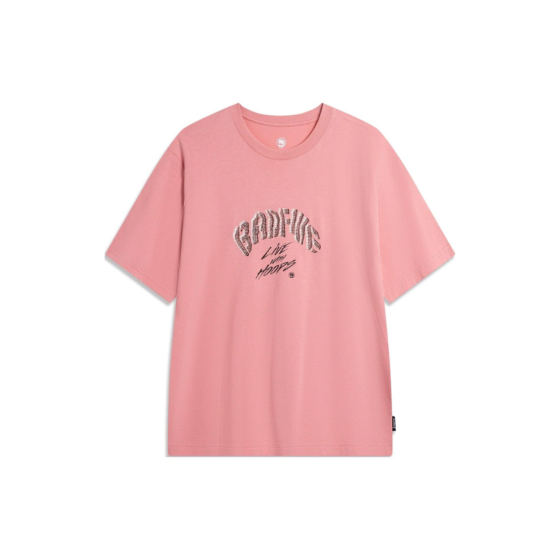 Li-Ning BadFive Hoops Graphic T-shirt Pink Men s AHSU427-6 L