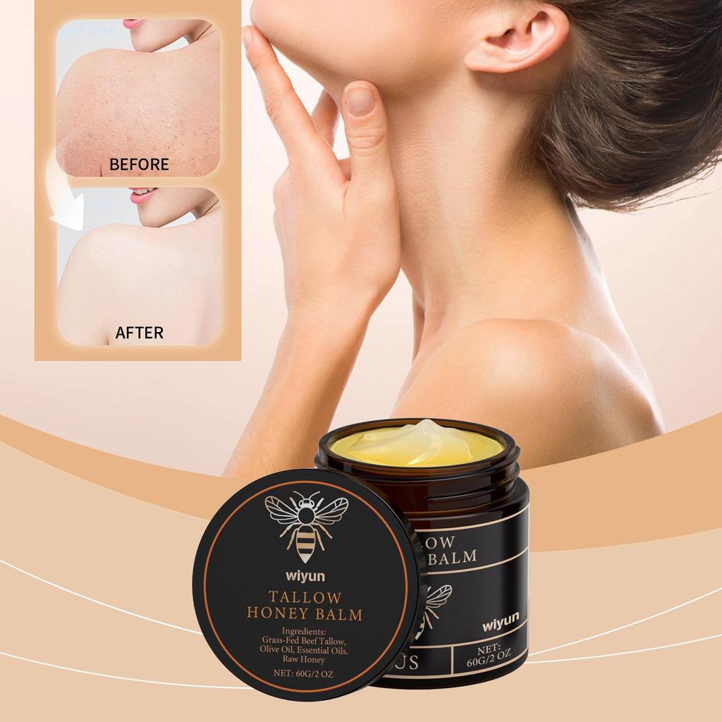 Beef Tallow Honey Moisturizing Cream - Gentle, Non-Sticky Hydration for Smooth, Nourished Skin