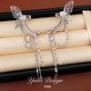 Schmetterling Perlen & Zirkon Ohr Cuff für Damen - Silberne Nadel, Kein Piercing Benötigt, Modisches High-End Design