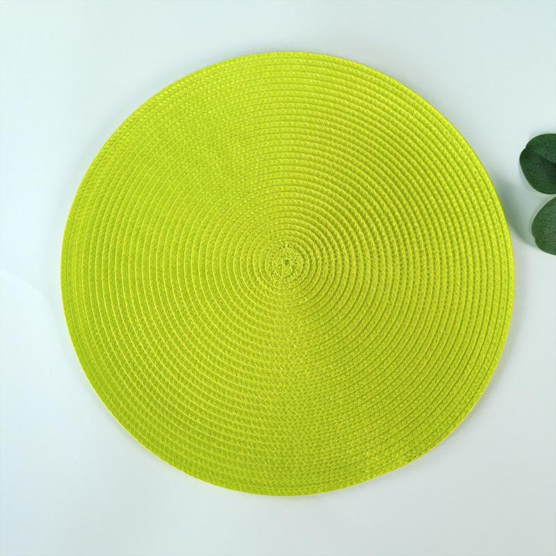 Round Placemats For Dining Table Coaster Heat-Resistant Placemats Stain Resistant Anti-Skid Washable Cotton Woven Tableware Mat