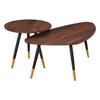 Set of Two Scandinavian-Style Coffee Tables - Walnut