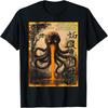 T-shirt Octopus Abyssal Jaune Monstre Tentaculaire Ukiyo-e Japonais
