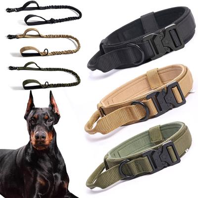 Tactical Dog Collar MilitaryAdjustable Nylon Lead Training Accessory Breakaway Leash Rope Large DogShepherd Training Accessories
