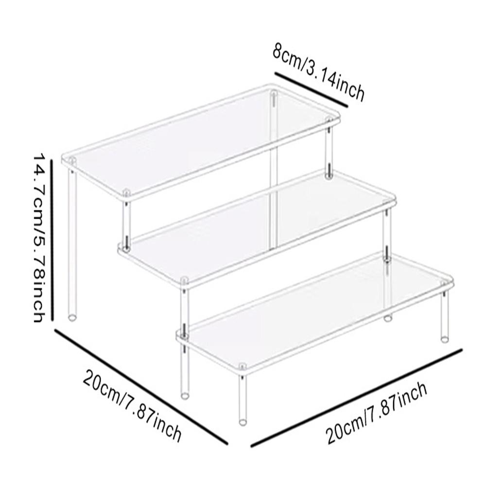 1pc Acrylic Display Stand 1/2/3/4 Tier Acrylic Riser Display Shelf For Cupcake Perfume Doll Transparent Blind Box Storage Shelf