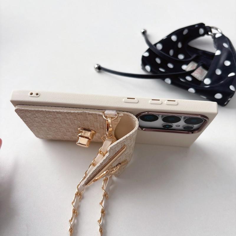 Wallet Lanyard Case for Samsung Galaxy S26 Ultra S25 Plus S22 S21 S23 S24 FE Card Crossbody Strap Leather V Fashion Bag Cover